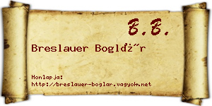 Breslauer Boglár névjegykártya